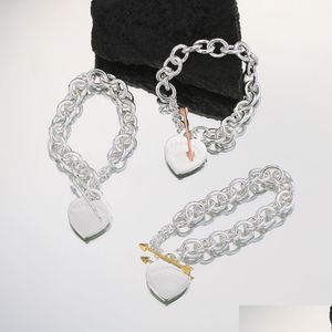 Kette Roségold Sier Schmuckarmbandketten mit Luxusschmuck Herzketten Armbänder für Frauen Set Custom Männer lieben Pfeil plat otig3