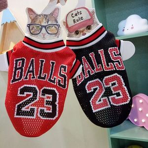 Hundsportmask andningsbara kläder väst schnauzer teddy stora husdjurskatt tröjor tröja basketkläder valp tshirts 240428