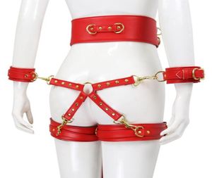 BDSM Bondage Leather Leg Body Strap Harness Belt Waist Cage Sexy Erotic Suspender Couple Flirting Lingerie Set4456084