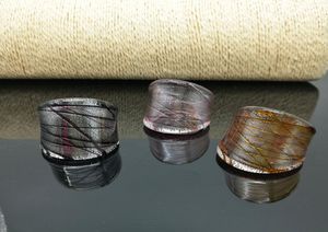 Hela 6st Mix Color Lampwork Glass Murano Rings 1719mm Band Ring Random Mixed Model8550198