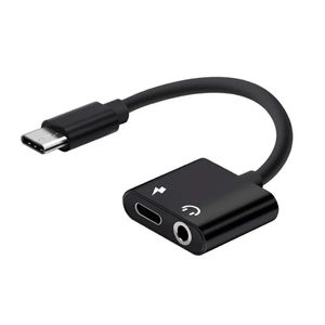 Ny typ C till 3,5 mm hörlur Jackadapter 2 i 1 USB C Audio Cable Converter Laddning av splitter -hörluradapter för Samsung Xiaomiusb C till