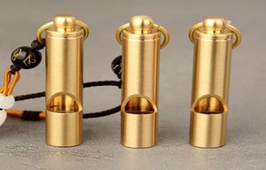 Loud Brass Whistle Portable Emergency Whistle Outdoor Survival Whistle vandringsverktyg party buller maker gynnar gåva nuvarande guld3204678