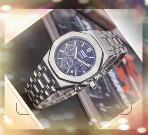 Popularne luksusowe męskie pełne funkcjonalne zegarki stopu w Japonii kwarc ruch dnia data tydzień fajny zegar srapy szafir setek setek auger wyścigowy zegarek gwiezdny prezenty