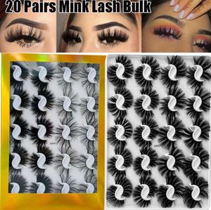 20 Pairs set 25mm Mixed Styles 3D Mink False Eyelashes Natural Long Lashes Handmade Wispies Bushy Fluffy Sexy Eye Makeup Tools242H8943084