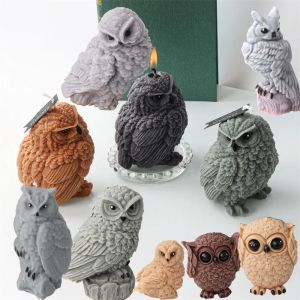 Candles 3D Owl Silicone Candle Mold Diy Cute Little Animal Candle Making Supplies Handmade Soap Plaster Craft Resin Mold Home Decor Gift