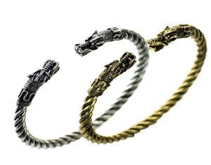 Valentine039S Day Gift Faucet Bracet Nordic Viking Men039sダブルヘッドオープンブレスレットバングル2335125