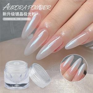 Nail Glitter 1Box Moonlight Aurora Mermaid Powder Bright Mirror Effect White Pearl Dust Rubbing On Nails Shining Chrome Pigments