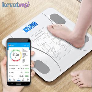 Digital Body Weight Scale Smart Wireless Fat Badezimmerskala für Kompositionsanalysator mit Smartphone -App 240419