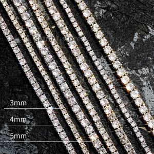 RINNTIN SMN Wholesale 3mm 4mm 5mm Hip Hop Ice Out Bracelet 925 Sterling Silver Moissanite Diamond Tennis Chain Necklace For Men