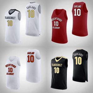 Jam #10 Brentwood Academy Red High School 10 Darius Garland Vanderbilt Commodores College Basketball Jersey