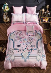 Designer de luxo impressão de roupas de cama de cama Setor Signageh Carriage Bedding Home Têxtil 5 Peças Conjunto de Natal Família Presente Beddin1048686