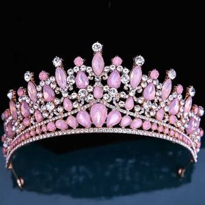 Tiaras Baroque 13 Colors Opal Crystal Tiara Crown For Women Girls Wedding Elegant Luxury Princess Party Hair Dress Jewelry