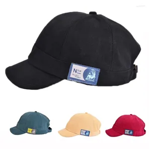 Ball Caps Short Brim Baseball Cap Men Women Casual Vintage Cotton Sun Hat Adjustable Trucker Style Low Profile Nylon Fastener Tape