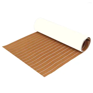 Teppiche nicht rutschfrosthöflich EVA Schaumbodenboden Teakdeck-Matte Teppich Selbstklebend für Yachtboot 6 mm braun mit weißen Linien