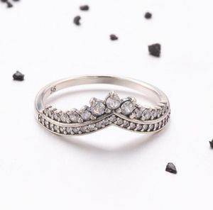 Real Silver Womens Crown Ring Fashion 925 Sterling Silver Engagement Anéis Valentina039s Presente para Gils8733403