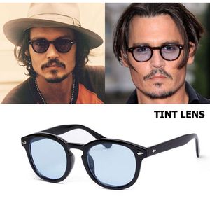 Nowa moda Johnny Depp w stylu okrągłe okulary przeciwsłoneczne Tint Ocean Lens Marka projekt impreza Prezentacja Słońca Oculos de sol