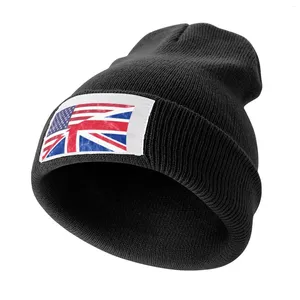 Berets USAとUK Flag Mixed United Allies Friends Knitted Hat Streetwear Designer Beach Outing Women's Hats 2024 Men's