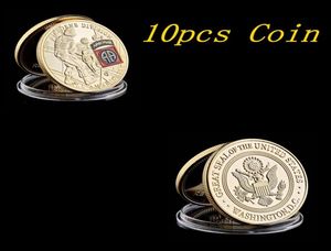 10st Gold Military USA 24K Gold Plated Challenge Coin Craft 82nd Airborne Division United States Army Collectible Gifts8391027