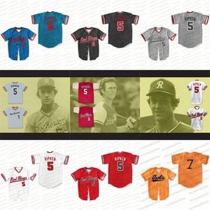 Jam Cal Ripken Jr 5 Rochester Red Wings Jersey Sydd nya färger Högkvalitativa film Baseballtröjor