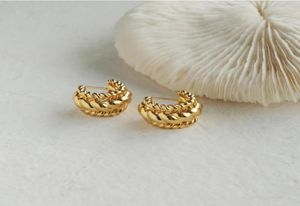 Stud Peri039Sbox Designer Polished Wide Gold Ed Earrings for Women Chunky Half Circle Cuffs Whole Jewelry2162486