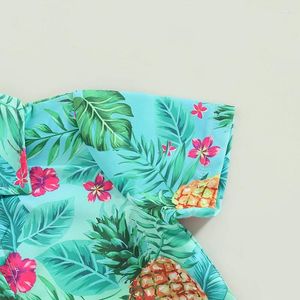 Zestawy odzieży Toddler Baby Boy Summer Sumsfits Tropical krótkie guziki na guziki Koszulki Zestaw koszuli