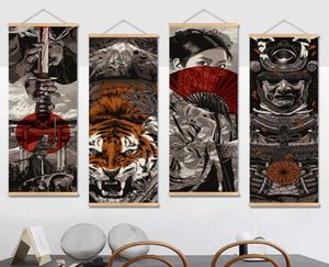 Japan samurai ukiyoe affisch och tryck rullning målning duk väggkonst bilder vardagsrum sovrum dekoration bläddra affisch 210705277333