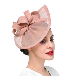 Chapéus de aba larga Chapéus de balde Novo coquetel Tea Party Fascinator Band Band Vintage Kentucky Derby Bowknot Fascinators for Wedding Women Y240426