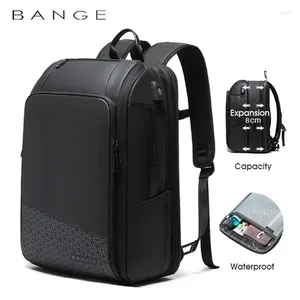 Ryggsäck Bange Waterproof 15.6 Laptop Ryggsäckar Skalbara stora kapaciteter Anti-stöld Mannkvinnor Lyxbagage Väskor