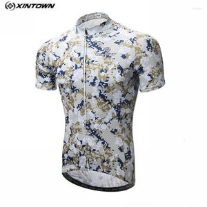 Kurtki wyścigowe 2024 Xintown Camouflage Cycling Jersey Men Bike Odzież rowerowa bluzka