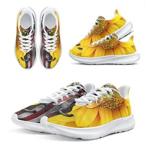 Casual Shoes InstantArts Running For Women American Flag Print Bekväma Sunflower Sneakers Chaussure