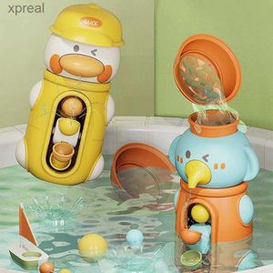 Игрушки для ванны Новая милая утка/слон Детский душ игрушка игрушка детская вода ротатор и всасывающий чашка для водяного колеса детская ванная комната wantwx