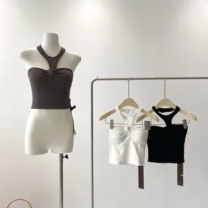 Serbatoi femminili canotte di moda coreana per donne cavezzatura a baratto brodo senza fila femmina top incorporato nel reggiseno estivo onnipotente camis