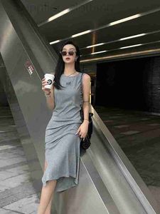 Basic & Casual Dresses designer 2023 Summer New Heart Machine Split Design Unique Pattern Embroidery Slim Elastic Dress for Women PV2Y