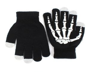 Fashionwinter Full Finger Unisex вязаные скелетные перчатки призрачная костная экрана 4430889