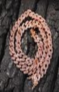 9mm 아이스 아웃 여성 초커 목걸이 로즈 골드 메탈 쿠바 링크 핑크 입방 지르코니아 돌 체인 보석류 7894728