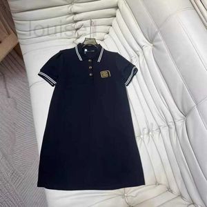 Abiti casual di base Branding Brand Brand Spring/Summer New M Family Age Riducing stile moda Lettera ricamata a bavero sciolto Polo Abito a manicotto corto 1E37