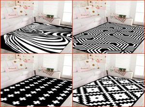 Modern style geometric black and white Nordic bedroom carpet living room sofa table rectangular home grey rug tapetes CUSTOM7406938