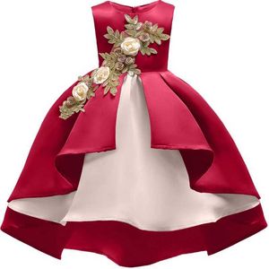 Mädchenkleider neue 2024 Baby Girl Blumenparty Ballkleid mit Spitzen Kinder Kinder Weihnachtsgeburtstag Prinzessin Kleider für 2-10 Jahre tragen