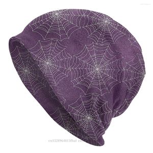 Berets Purple Bonnet Homme Autumn Spring Thin Hat Skullies Web Skullies Czapki dla mężczyzn w stylu