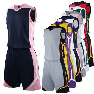 Sportkläder anpassade män kvinnor basket tröja set club college team professionella basket träning uniformer kostym plus storlek240417
