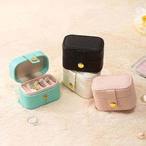 Aufbewahrungstaschen Mini Reise Juwelierbox Ringe Hülle Mädchen Ohrringe Halter Organizer PU Leder Schmuck Verpackung Display Boxen