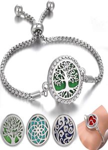 Parfymarmband Essential Oil Diffuser Aromaterapy Locket Bangle Tree of Life 316L rostfritt stålarmband3221906