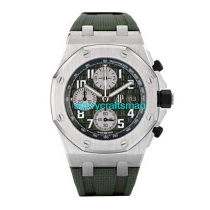 Orologi di lusso APS Factory Audemar Pigue Royal Oak Outshore Watch 42mm Titanium Green non contrassegnato Dial ST9O