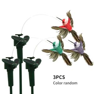 Plantadores POTS 3 Peças de Random Color Solar Cell Power Supply Simulation Multifuncional Flying Hummingbird Garden Decoration Home Q2404291