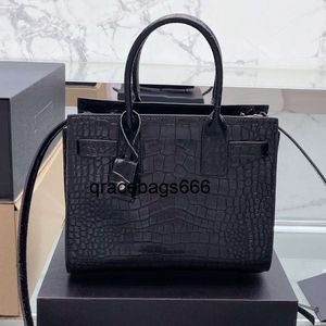 오르간 토트 백 여자 크로스 바디 핸드백 디자이너 Sac de Jour Shouthring Bags 26cm 22 cm crocodile 그레인 송아지가있는 잠금 HASP 검은 핸드백