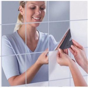 Adesivos de parede 16pcs/espelho decalque de decalque auto-adesivo filmes de móveis para decoração de banheiro doméstico folha de decoração