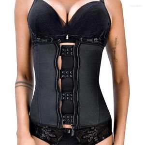 Taille Support Women Latex Back -Klammer -Trainer Gürtel mit Hooks Zipper Underbust Cincher für Sandglas -Körper Shaper