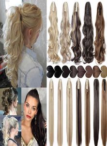 Snoilite 1226inch Claw Clip On Ponytail Hair Extension Synthetic Ponytail Extension Hair For Women Pony Tail Hair Hairpiece H0911697770