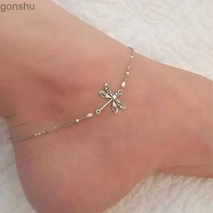 Anklets Little Dragonfly Charm Necklace with Silver Stone Chain Dragonfly Jewelry Female Youth Girl Dragonfly Necklace WX
