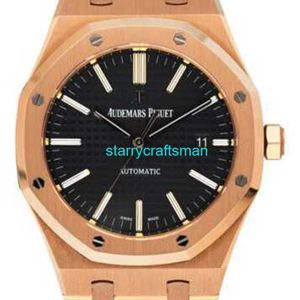 الساعات الفاخرة APS Factory Audemar Pigue Royal Oak 15400or 18K Rose Rose Gold Black Dial Paper Sttc